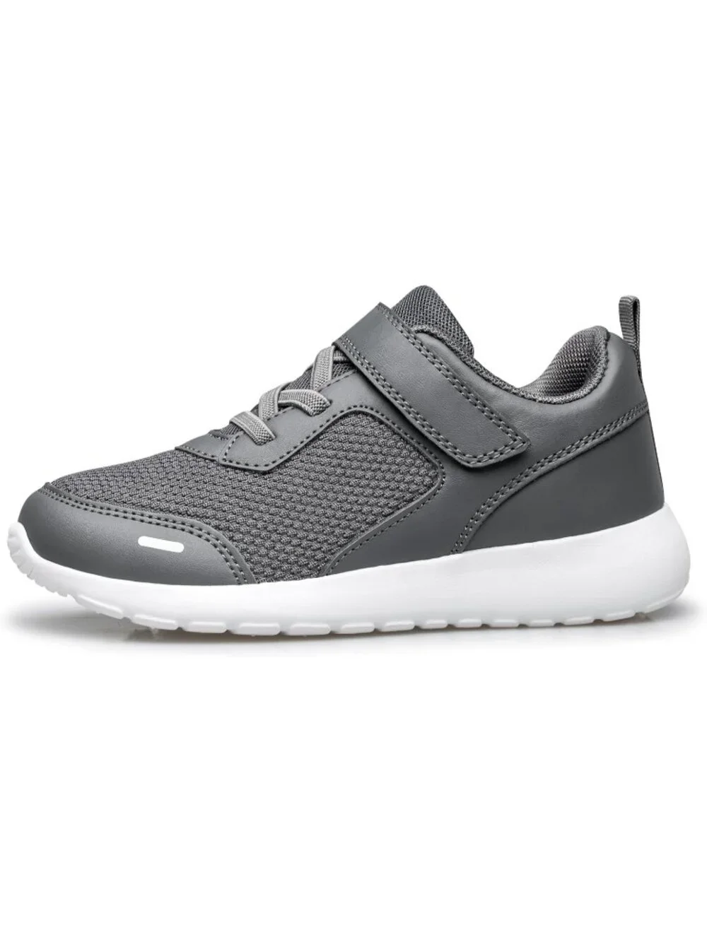 Kids Dark Grey Mesh Shoes Toddler Boys Girls Running Sports Strap Sneakers